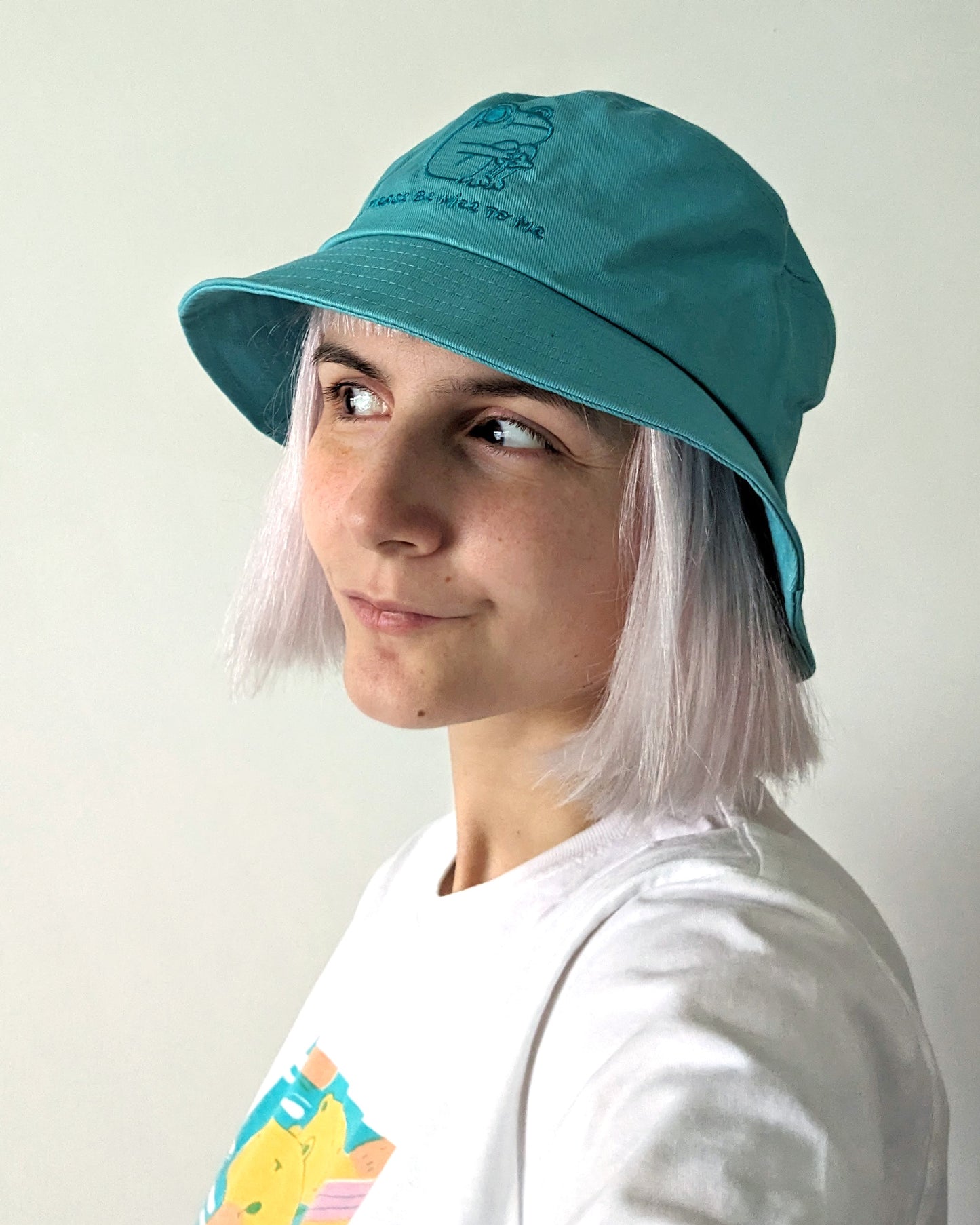 Please be Nice to Me - Frog Teal Bucket Hat