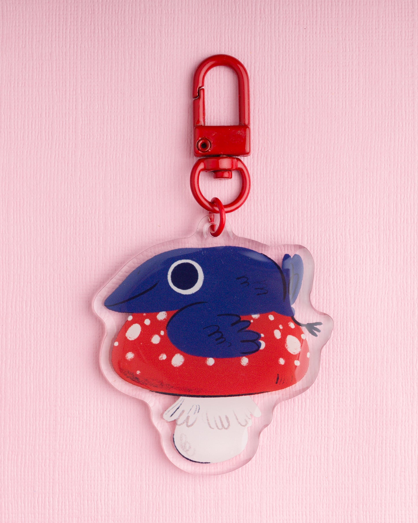 Crow on Mushroom - Acrylic Keychain