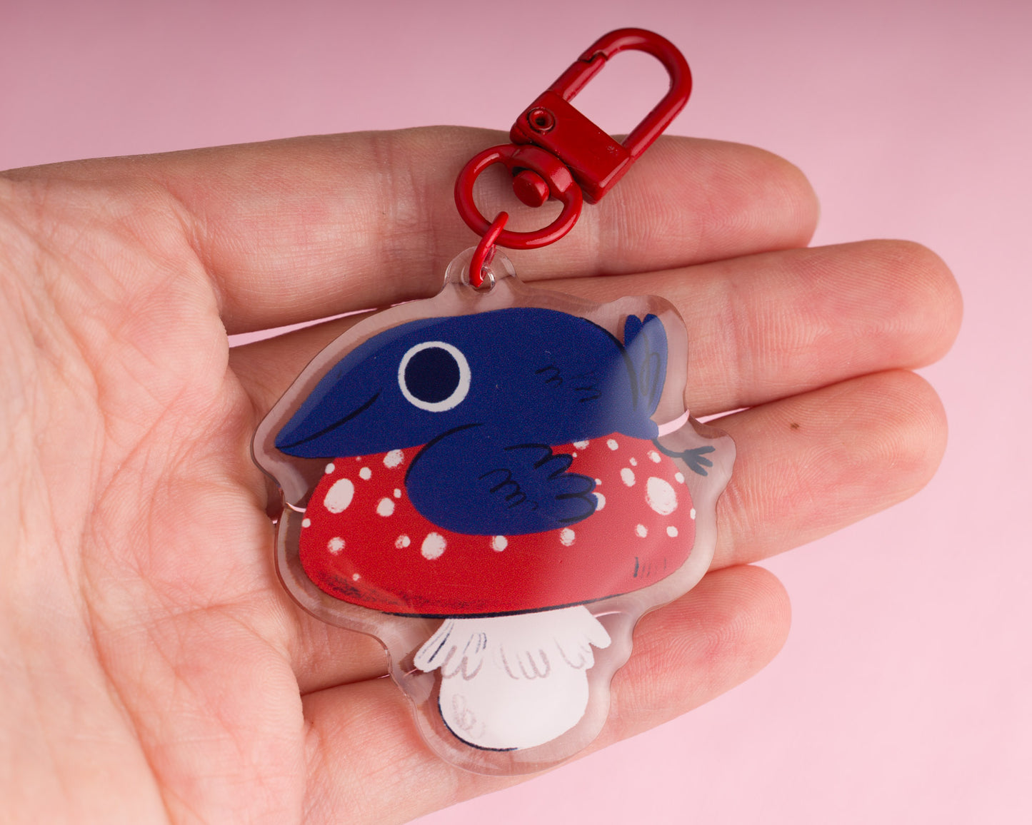 Crow on Mushroom - Acrylic Keychain