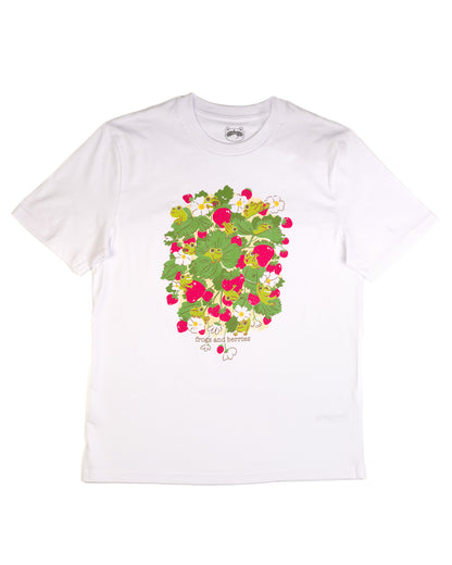 Frogs and Berries - White T-shirt