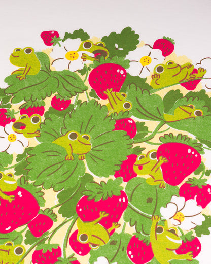 Frogs and Berries - White T-shirt