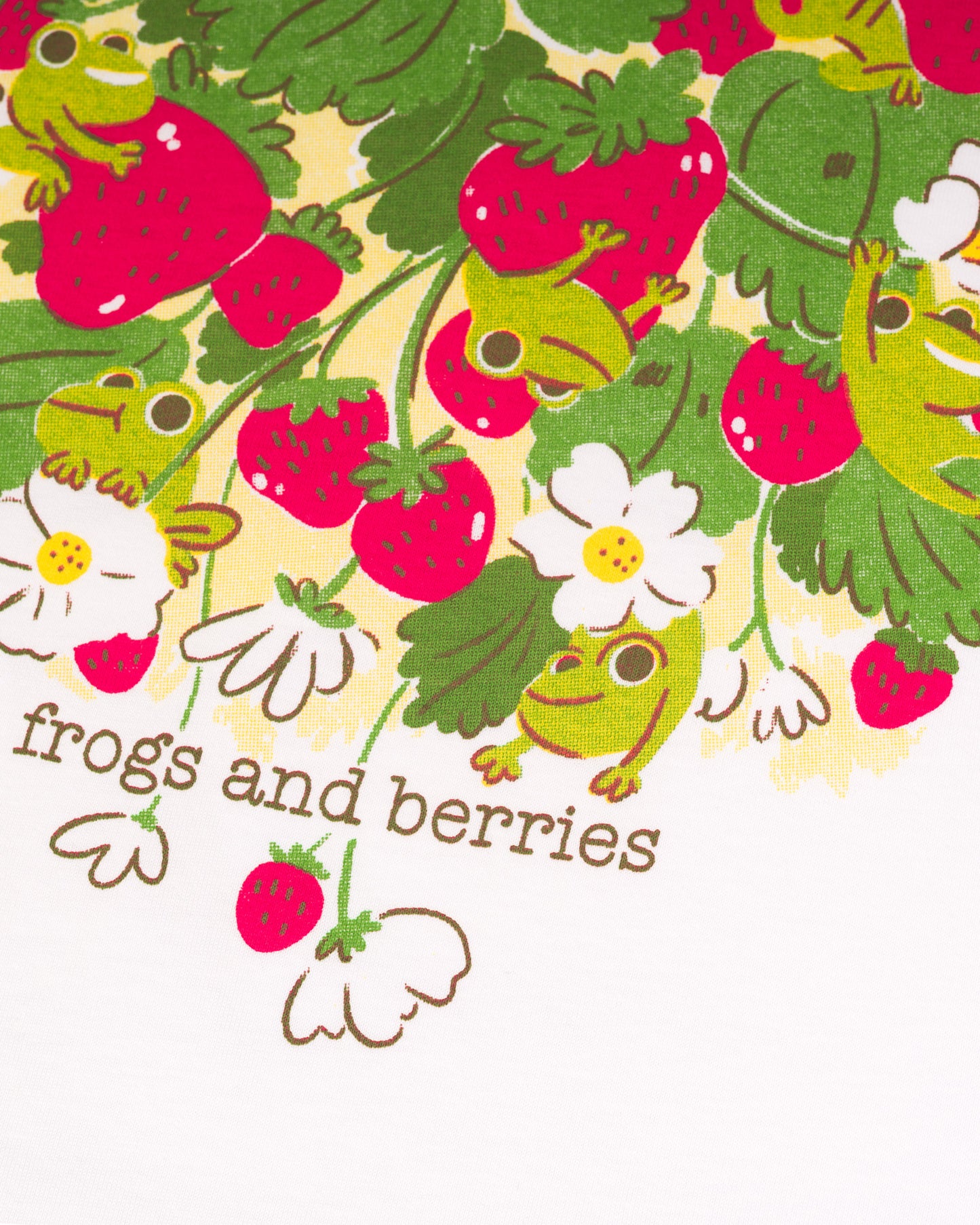 Frogs and Berries - White T-shirt