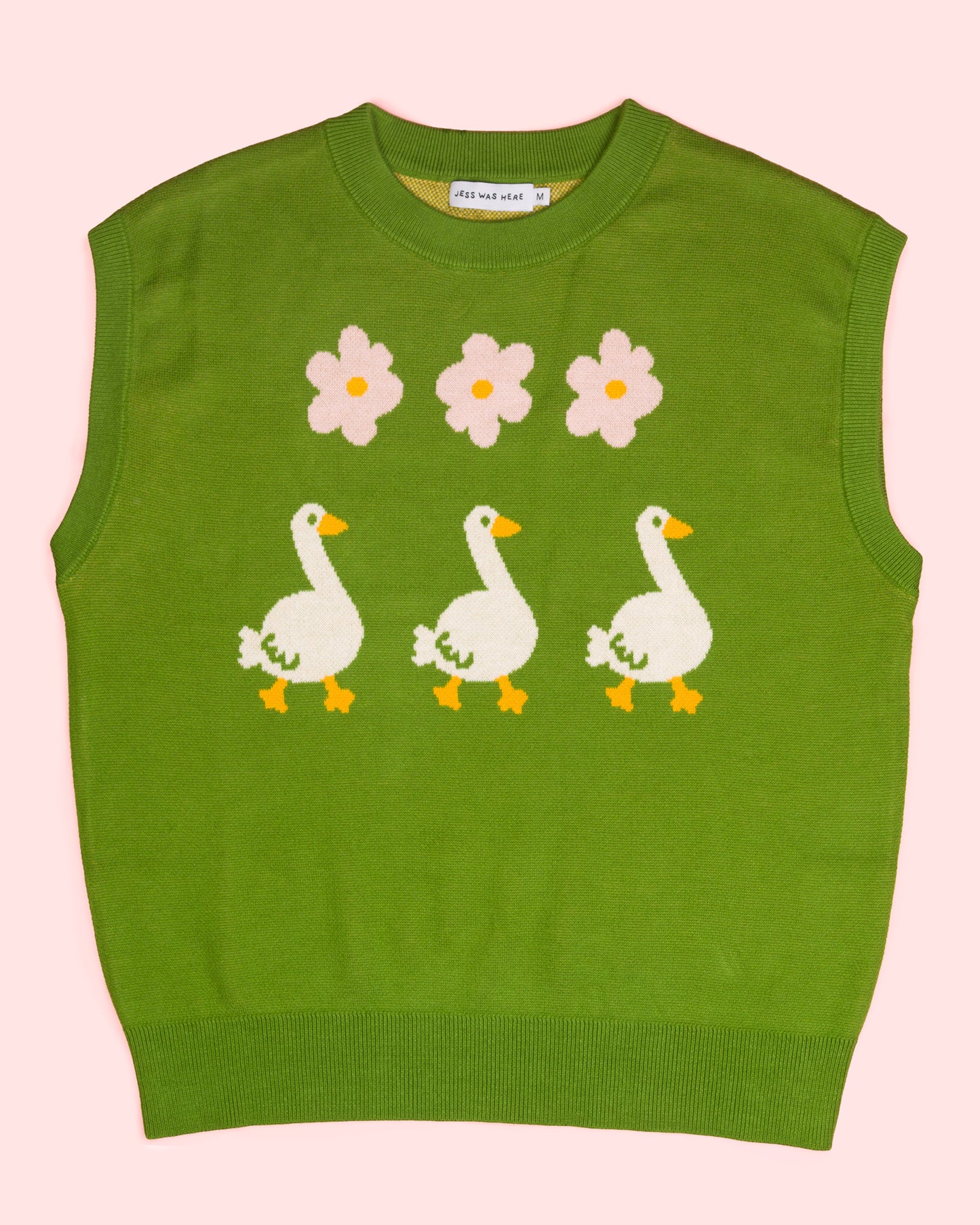 Geese and Flowers - Cotton Knit Vest