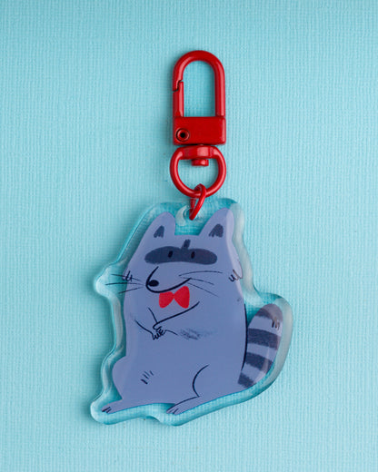 Polite Raccoon - Acrylic Keychain