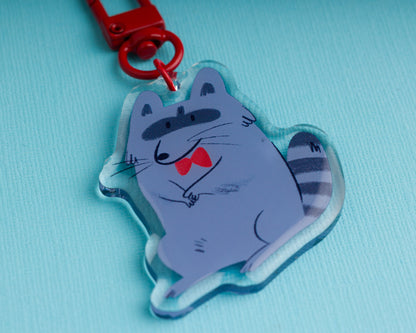 Polite Raccoon - Acrylic Keychain