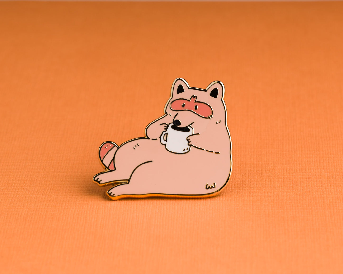 Raccoon and Cuppa - Enamel Pin