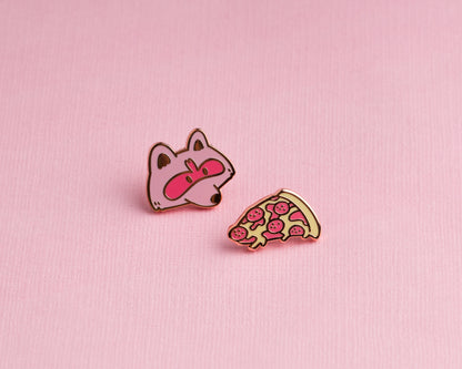 Raccoon & Pizza - Enamel Pin Set