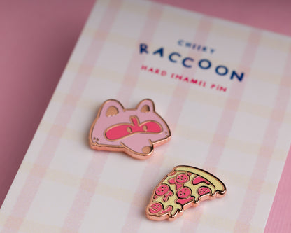 Raccoon & Pizza - Enamel Pin Set