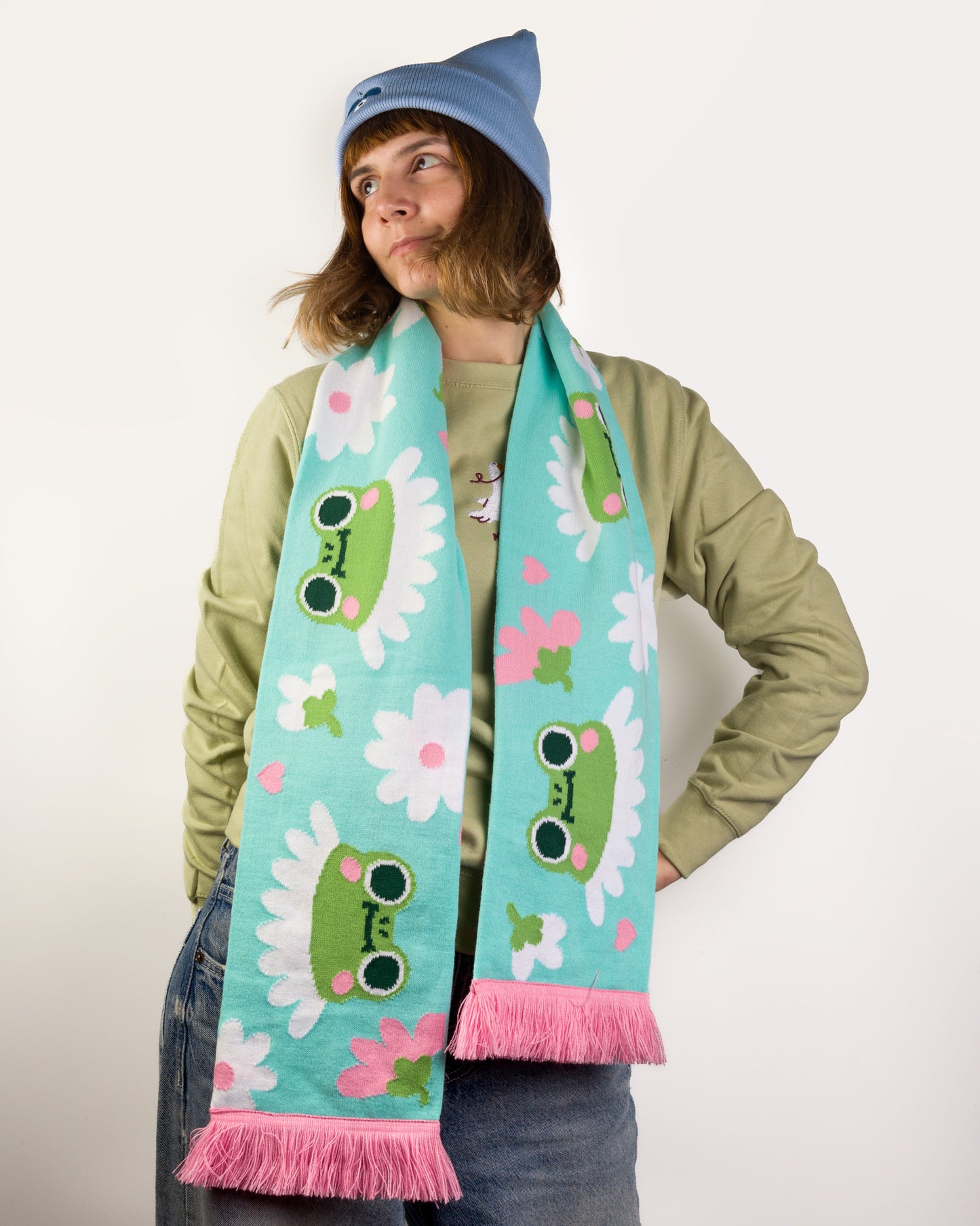 Frogs and Daisies- Scarf