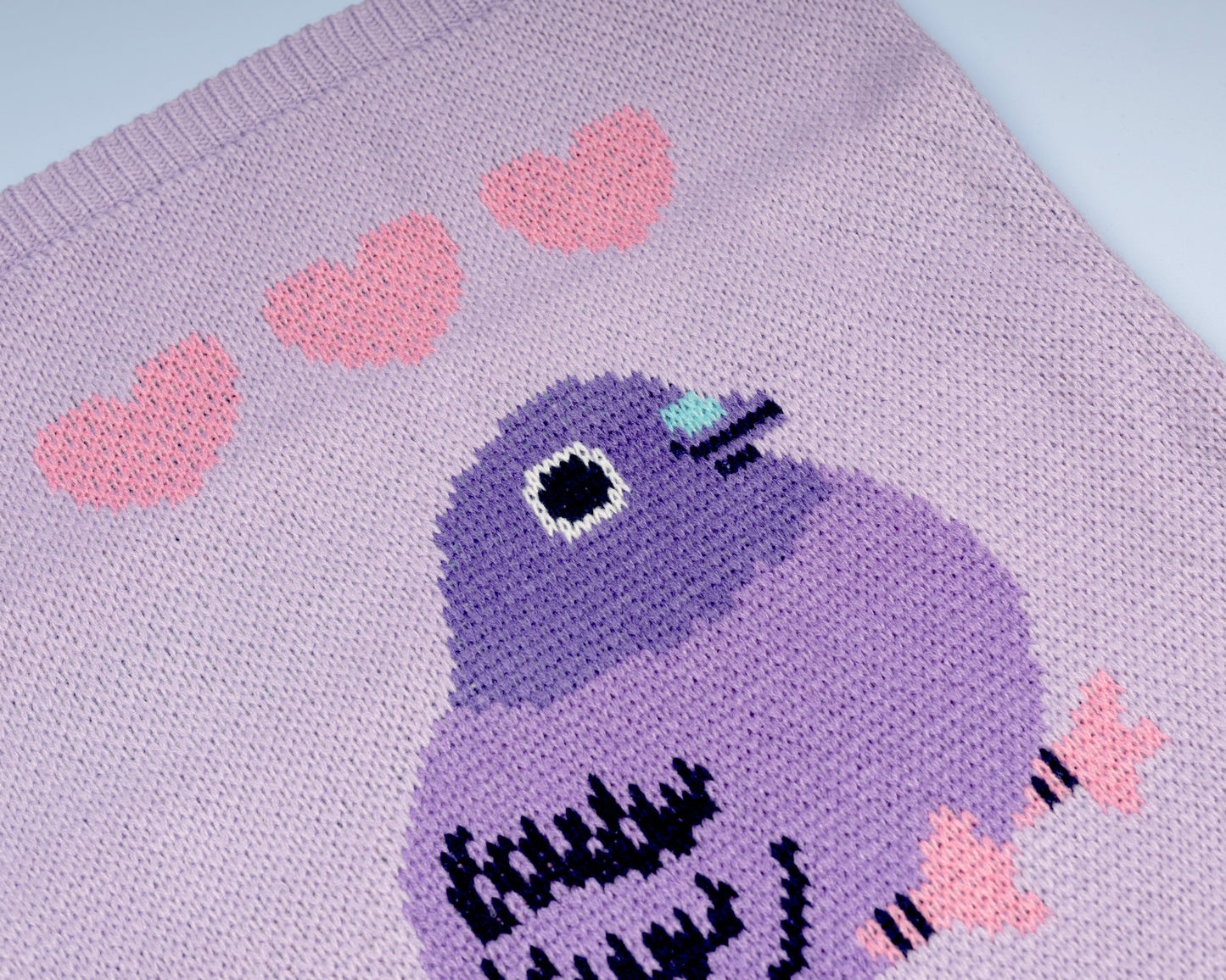 Pigeon and Hearts - Knitted Jacquard Bag